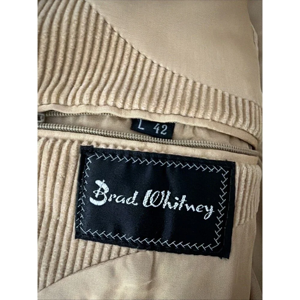 Brad Whitney Men's Vintage Camel Color Corduroy Blazer Size L 42 Sport Coat EUC
